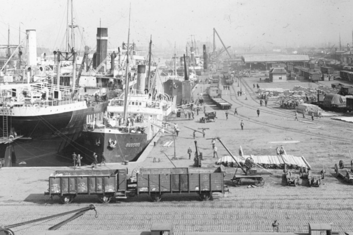 Historic port of Antwerp